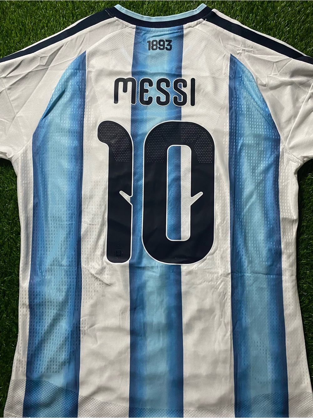 Argentina Soccer Jersey in Sky Blue and White with Messi #10 - Picture 2 of 2